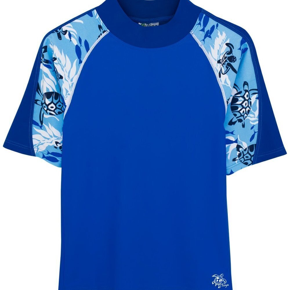 Tuga Boys Offshore S/S Rash Guard (UPF 50+), High Sea Blue, 12/18 mos